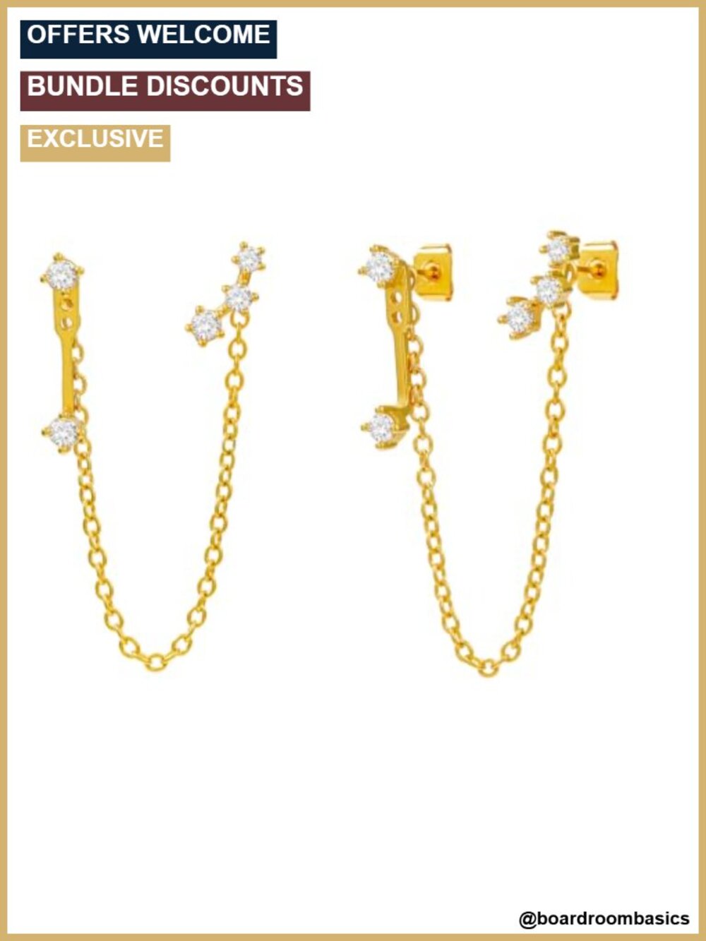 18k Gold Plated Dangle Chain Earrings Set for Women Party Jewelry